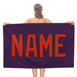 Custom Purple Orange Red Beach Towel