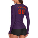 Custom Purple Orange Red Women's Long-Sleeve Shirt