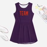Custom Purple Orange Red Cheerleader Dress