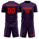 Custom Purple Orange Red Soccer Jersey