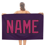 Custom Purple Pink Beach Towel