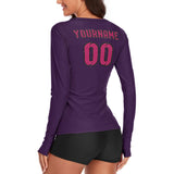 Custom Purple Pink Women's Long-Sleeve Shirt