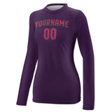 Custom Purple Pink Women's Long-Sleeve Shirt