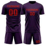 Custom Purple Red Soccer Jersey
