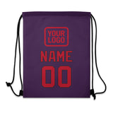 Custom Purple Red Drawstring Bag