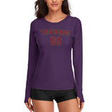 Custom Purple Crimson Red Women's Long-Sleeve Shirt