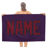 Custom Purple Crimson Red Beach Towel