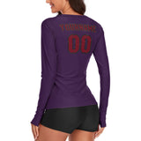Custom Purple Crimson Red Women's Long-Sleeve Shirt