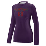 Custom Purple Crimson Red Women's Long-Sleeve Shirt
