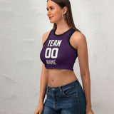 Custom Purple White Sleeveless Tank Top