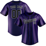 Custom Purple & Black Colors Design Sports Baseball Jersey