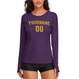Custom Purple Yellow Women's Long-Sleeve Shirt