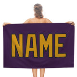 Custom Purple Yellow Beach Towel