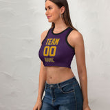 Custom Purple Yellow Sleeveless Tank Top