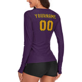 Custom Purple Yellow Women's Long-Sleeve Shirt