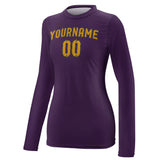 Custom Purple Yellow Women's Long-Sleeve Shirt