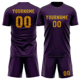 Custom Purple Yellow Soccer Jersey