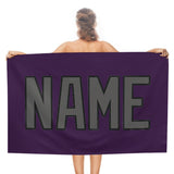 Custom Purple Dark Grey Beach Towel