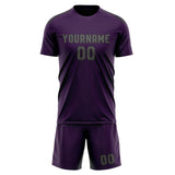 Custom Purple Dark Grey Soccer Jersey