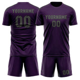 Custom Purple Dark Grey Soccer Jersey