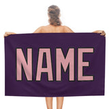 Custom Purple Light Pink Beach Towel