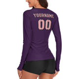Custom Purple Light Pink Women's Long-Sleeve Shirt