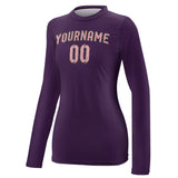 Custom Purple Light Pink Women's Long-Sleeve Shirt