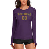 Custom Purple Khaki Women's Long-Sleeve Shirt