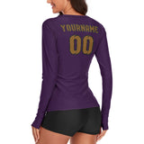 Custom Purple Khaki Women's Long-Sleeve Shirt