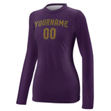 Custom Purple Khaki Women's Long-Sleeve Shirt