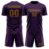 Custom Purple Khaki Soccer Jersey