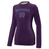 Custom Purple Light Purple Women's Long-Sleeve Shirt