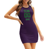 Custom Purple Emerald Green Sleeveless Vest Dress