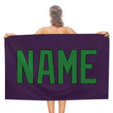 Custom Purple Emerald Green Beach Towel