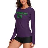 Custom Purple Emerald Green Women's Long-Sleeve Shirt