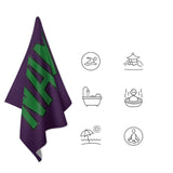 Custom Purple Emerald Green Beach Towel