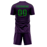 Custom Purple Emerald Green Soccer Jersey