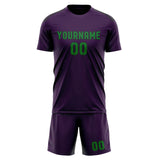 Custom Purple Emerald Green Soccer Jersey
