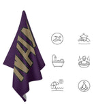 Custom Purple Light Khaki Beach Towel