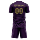 Custom Purple Light Khaki Soccer Jersey