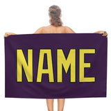 Custom Purple Light Yellow Beach Towel