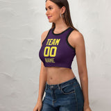Custom Purple Light Yellow Sleeveless Tank Top
