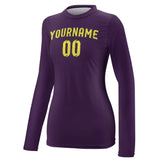 Custom Purple Light Yellow Women's Long-Sleeve Shirt