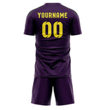 Custom Purple Light Yellow Soccer Jersey
