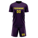 Custom Purple Light Yellow Soccer Jersey