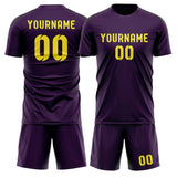 Custom Purple Light Yellow Soccer Jersey