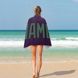 Custom Purple Blue Green Beach Towel