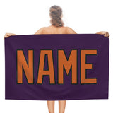 Custom Purple Orange Beach Towel