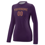 Custom Purple Copper Rose Women's Long-Sleeve Shirt