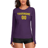 Custom Purple Gold Women's Long-Sleeve Shirt